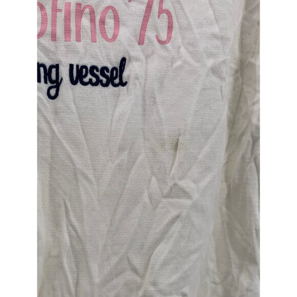 ZARA Men's White-Navy Bai Di Paraggi Embroidered Button-Up Polo Shirt SZ M - Picture 5 of 10